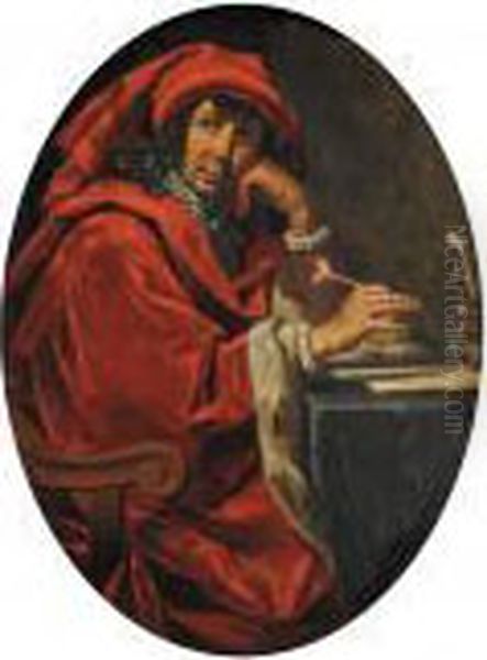 Ritratto Di Gentiluomo In Rosso Oil Painting by Ottavio Vannini