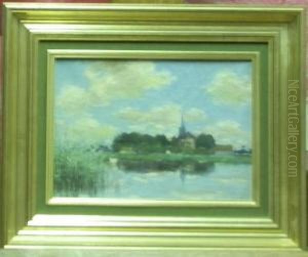 Paysage Au Clocher Oil Painting by Vanteyne