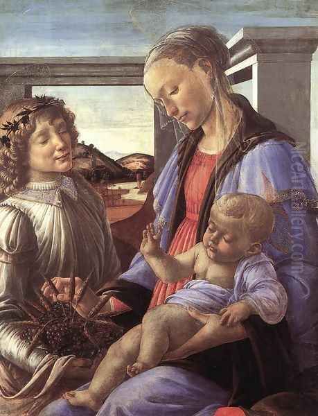 Madonna and Child with an Angel c. 1470 Oil Painting by Sandro Botticelli