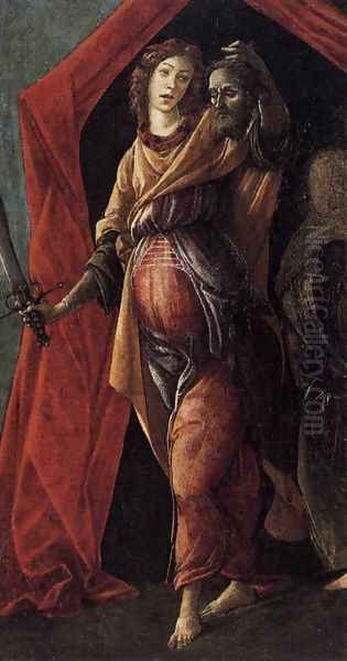 Judith Leaving the Tent of Holofernes 1495-1500 Oil Painting by Sandro Botticelli