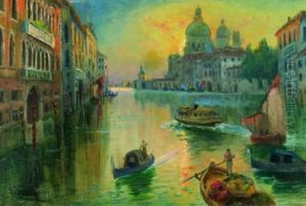 Il Canal Grande A Venezia Oil Painting by Giacomo Varese