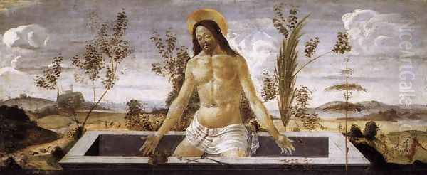 Christ in the Sepulchre c. 1488 Oil Painting by Sandro Botticelli