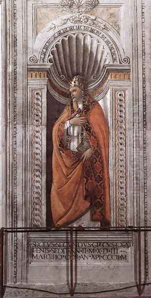 St Sixtus II 1481 Oil Painting by Sandro Botticelli