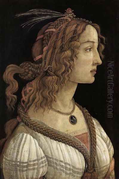 Portrait of a Young Woman 1480-85 Oil Painting by Sandro Botticelli