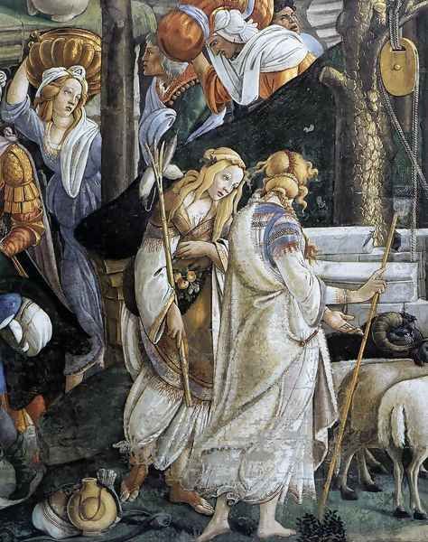 The Trials and Calling of Moses (detail 1) 1481-82 Oil Painting by Sandro Botticelli