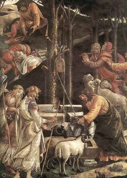 The Trials and Calling of Moses (detail 2) 1481-82 Oil Painting by Sandro Botticelli