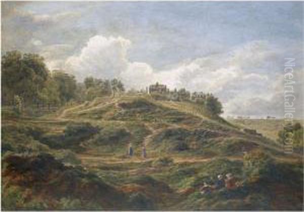 Hampstead Heath Oil Painting by Cornelius Varley