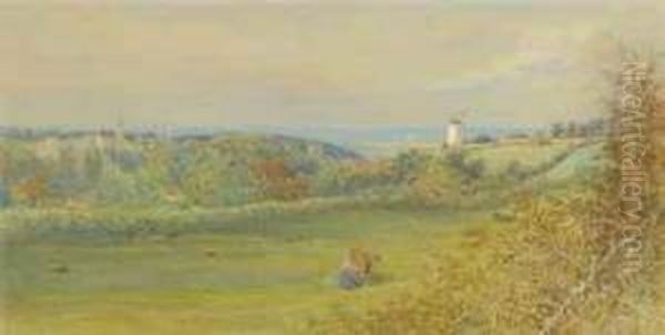 View Of St. Martin's Church, Guernsey Oil Painting by Edgar John Varley