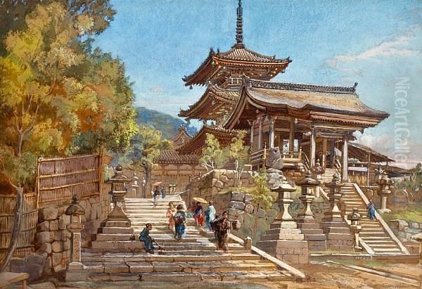 Entrance To A Temple Oil Painting by John Jnr. Varley