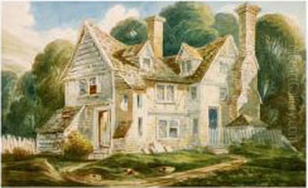 Farm House Oil Painting by William Fleetwood Varley