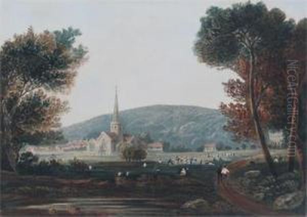 A View Of Godalming Surrey Oil Painting by William Fleetwood Varley