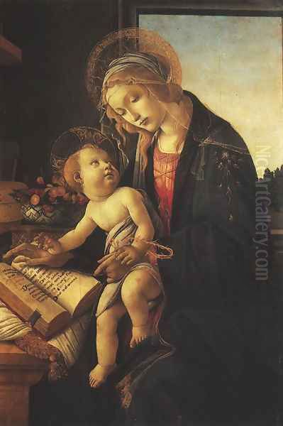 Madonna of the Book (Madonna del Libro) c. 1483 Oil Painting by Sandro Botticelli