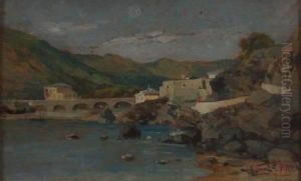 Fiume Della Riviera Di Levante Oil Painting by Antonio Varni