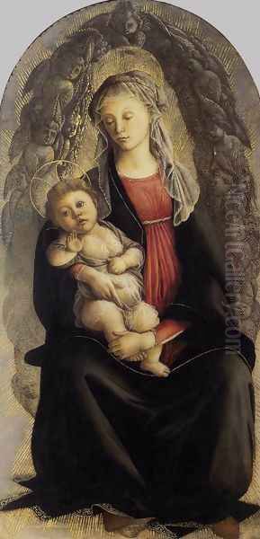 Madonna in Glory with Seraphim 1469-70 Oil Painting by Sandro Botticelli