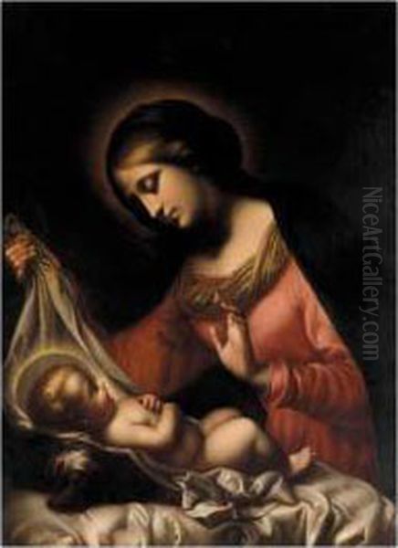 The Madonna Of The Veil Oil Painting by Georgios Varouchas