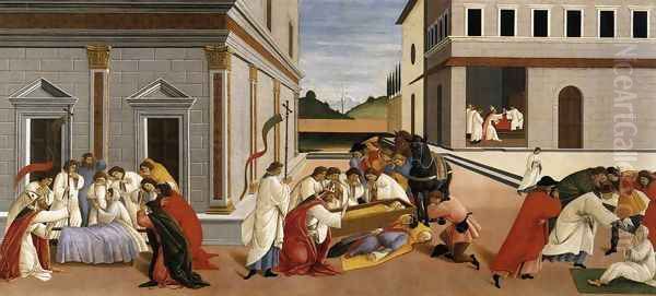 Three Miracles of St Zenobius 1500-05 Oil Painting by Sandro Botticelli