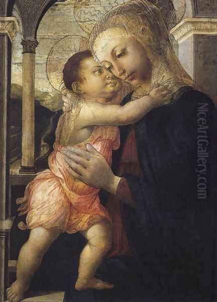 Madonna and Child (Madonna della Loggia) c. 1467 Oil Painting by Sandro Botticelli