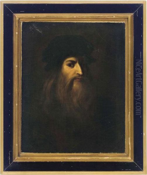 Portrait Of Leonardo Da Vinci Oil Painting by Giorgio Vasari