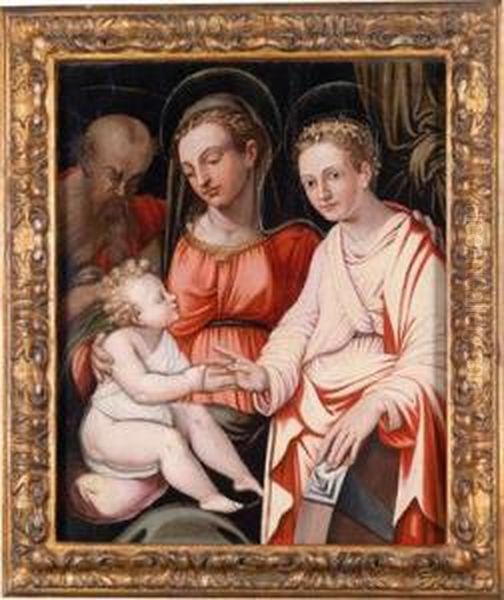 The Virgin And Child With St Joseph And Stcatherine Oil Painting by Giorgio Vasari