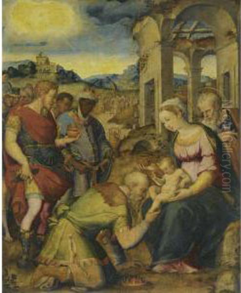 The Adoration Of The Magi Oil Painting by Giorgio Vasari