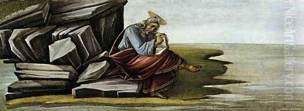 St John on Patmos 1490-92 Oil Painting by Sandro Botticelli