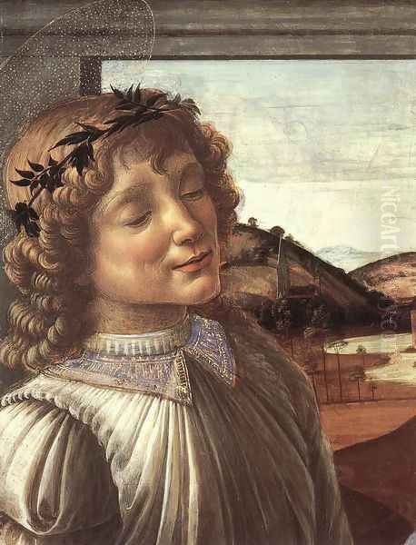 Madonna and Child with an Angel (detail) c. 1470 Oil Painting by Sandro Botticelli