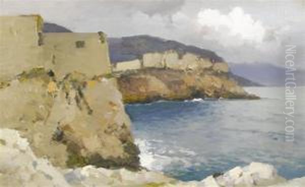 Seaside Landscape. Oil Painting by Hanzen Aleksei Vasilievitch