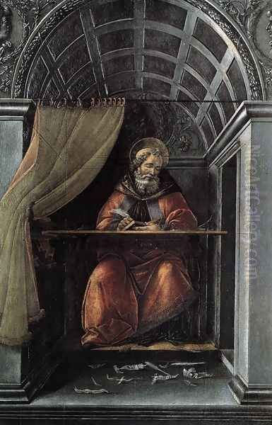 St Augustine in His Cell 1490-94 Oil Painting by Sandro Botticelli