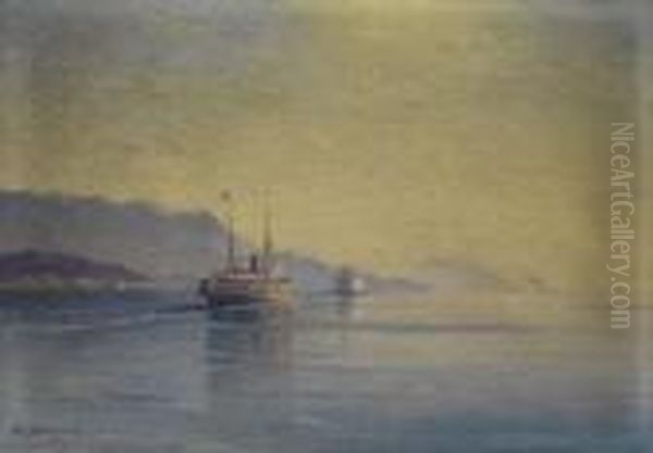 Dampfer Und Segelschiff
Vor Der Krim-kuste Oil Painting by Hanzen Aleksei Vasilievitch