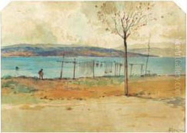 Bord De Fleuve Oil Painting by Hanzen Aleksei Vasilievitch