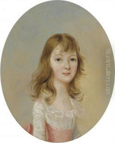 Portraits Of Members Of The Oliver Family Of Exwick House Oil Painting by Lewis Vaslet