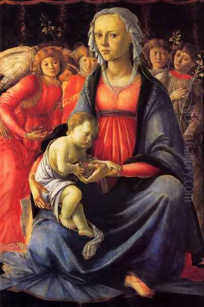 The Virgin And Child With Five Angels Oil Painting by Sandro Botticelli