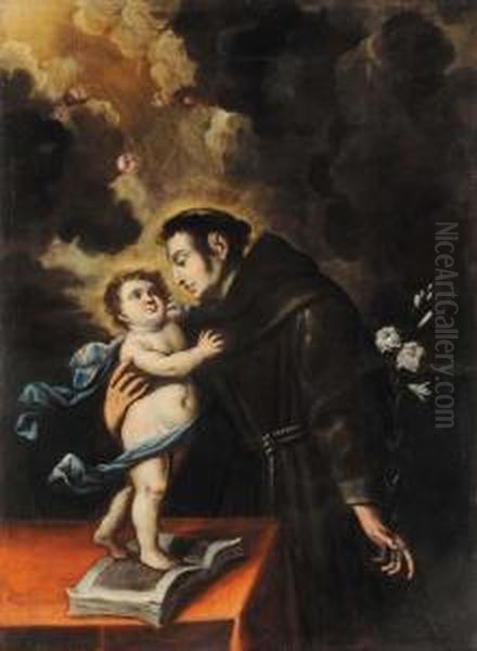 Sant'antonio Con Bambino Oil Painting by Anton Maria Vassalo