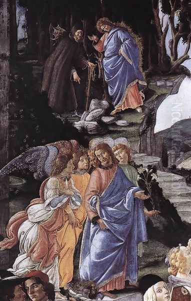 Three Temptations of Christ (detail 1) 1481-82 Oil Painting by Sandro Botticelli