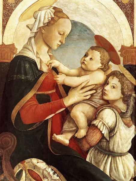 Madonna and Child with an Angel 1465-67 Oil Painting by Sandro Botticelli