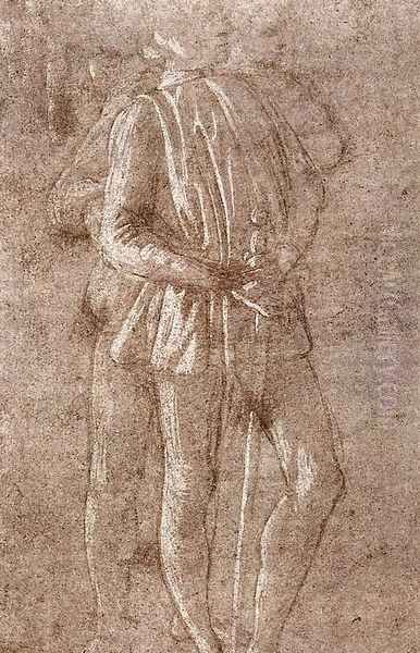 Study of two standing figures c. 1475 Oil Painting by Sandro Botticelli