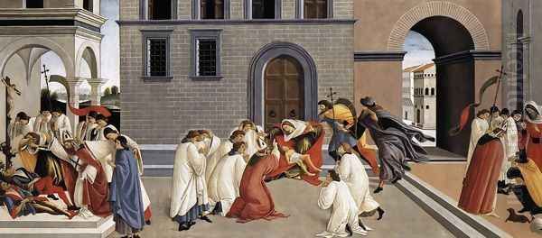 Three Miracles of St Zenobius 1500-05 2 Oil Painting by Sandro Botticelli