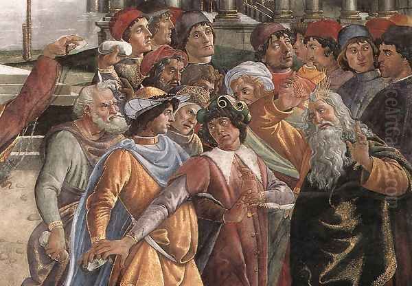 The Punishment of Korah and the Stoning of Moses and Aaron (detail 5) 1481-82 Oil Painting by Sandro Botticelli