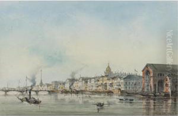 View Of St. Petersburg From The Neva Oil Painting by Vasyl Hryhorovych Krychevsky