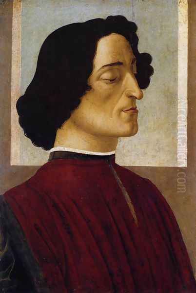 Portrait of Giuliano de' Medici c. 1475 Oil Painting by Sandro Botticelli