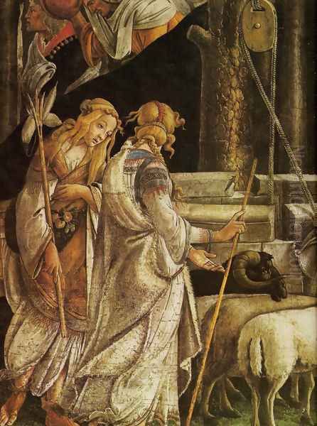 Evidence of Moises (detail) Oil Painting by Sandro Botticelli