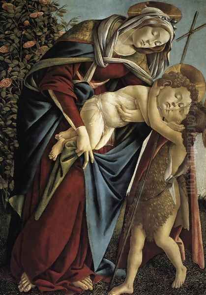 Madonna and Child and the Young St John the Baptist Oil Painting by Sandro Botticelli