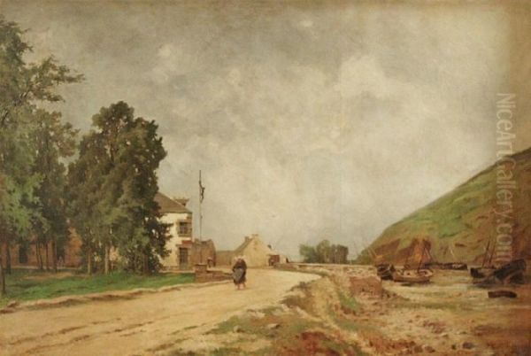 Landscape Near The Brittany Coast Oil Painting by Pierre Vauthier