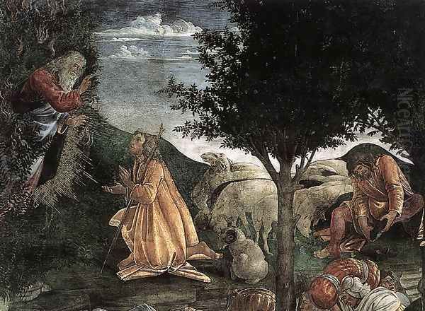 Scenes from the Life of Moses [detail: 2] Oil Painting by Sandro Botticelli