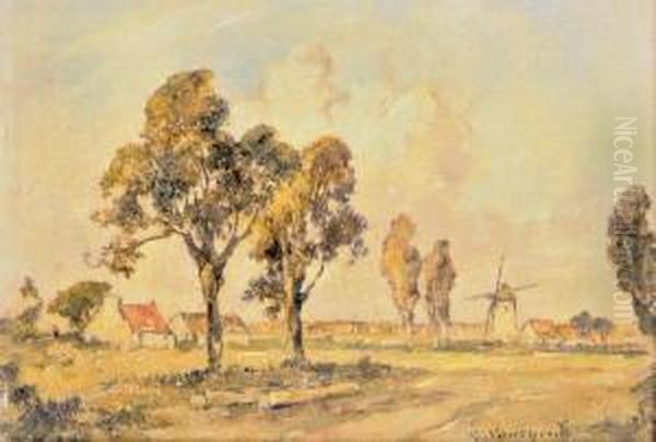 Paysage Vendeen Oil Painting by Ernest Vauthrin