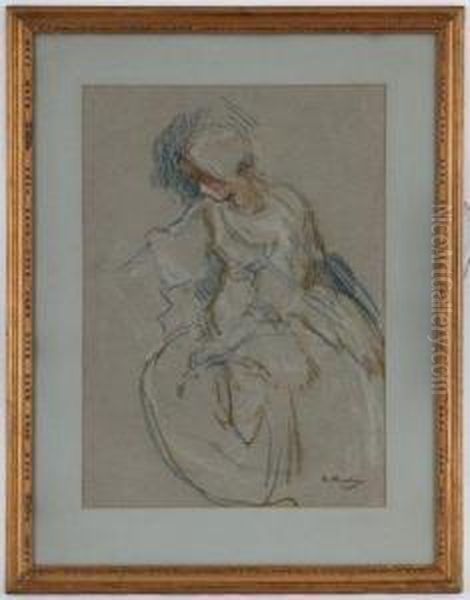 Jeune Paysanne Oil Painting by Otto Vautier