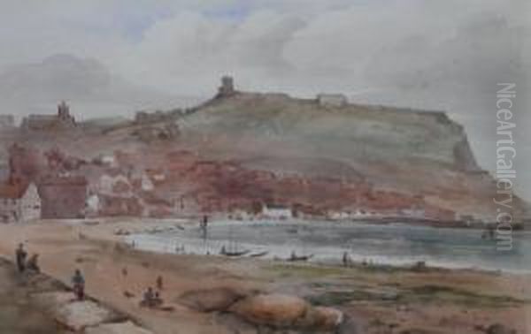 Scarborough From The South Oil Painting by George Robert Vawser