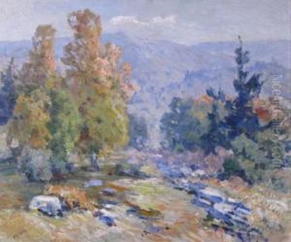 Distant View Oil Painting by John William, Will Vawter