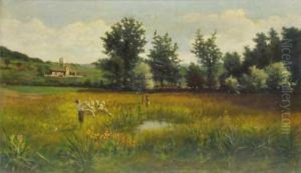 Paisaje De Olot Oil Painting by Marian Vayreda