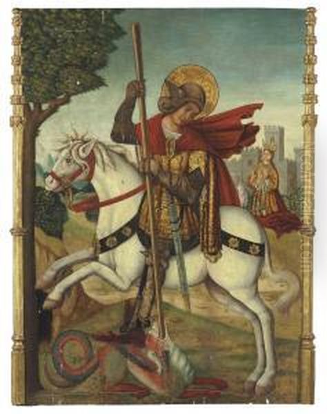 Saint George And The Dragon Oil Painting by Antonio Vazquez